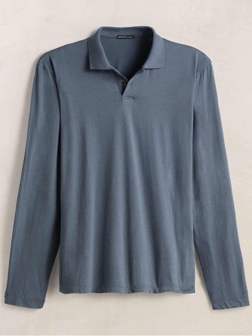 James Perse Men's Long-Sleeve Polo, Slate Blue Size XXL, made in Japan